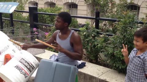 Bucket Drumming | Street Performers Drums Buckets Music