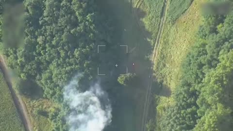 Attacks of two "KUB" kamikaze drones on the firing position of a 155 mm M777 howitzer in the Kursk