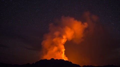 Volcanic eruption in the ocean