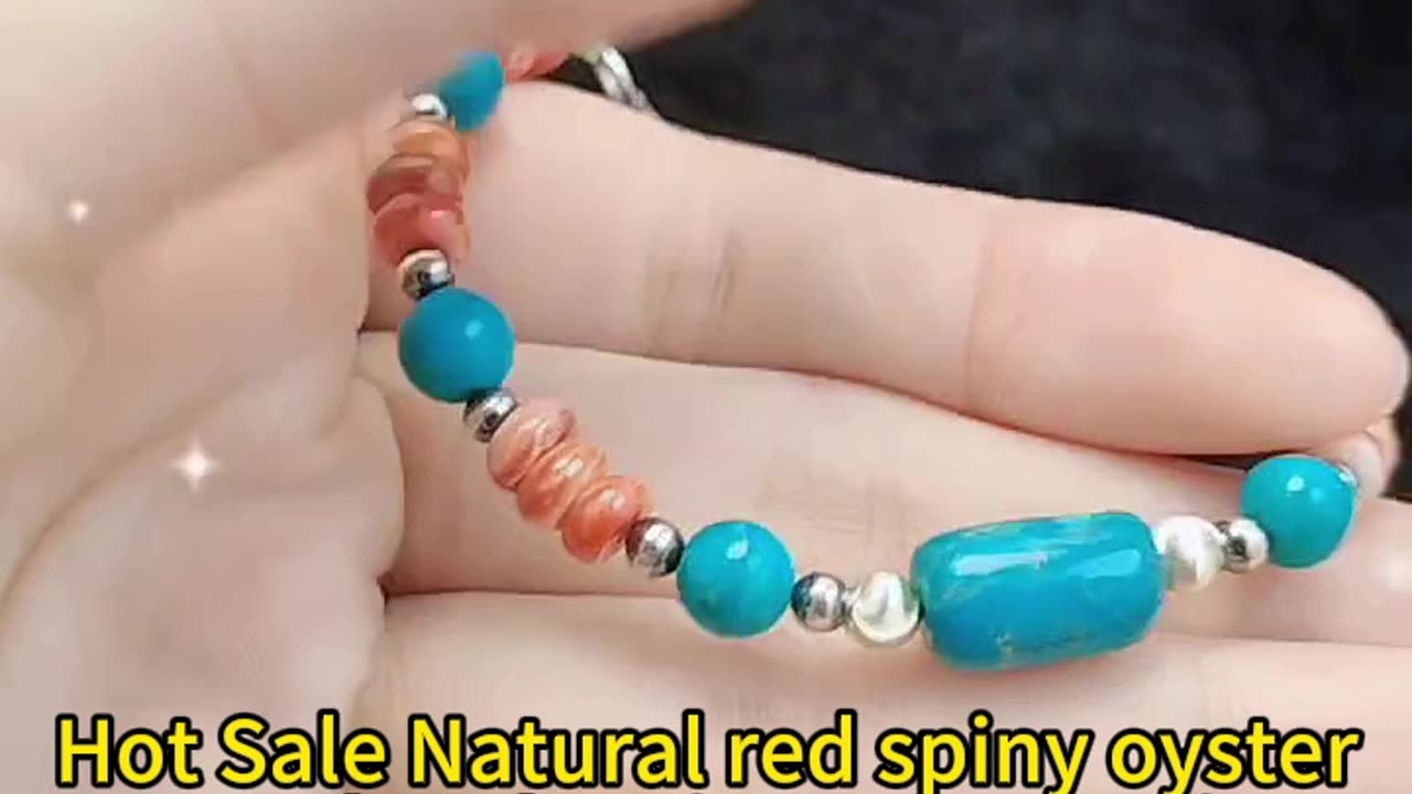 GN-20241012-01 Hot Sale Natural red spiny oyster Bracelet Sleeping Beauty Mine natural Sterling