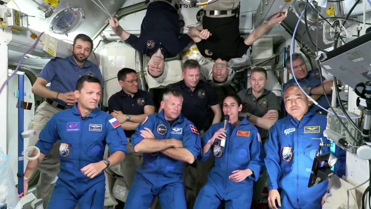 Dragon space craft docks at ISS with new crew