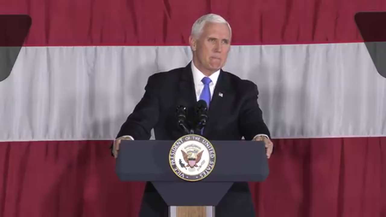 Vice President Mike Pence addresses employees at NASA’s Langley Research Center