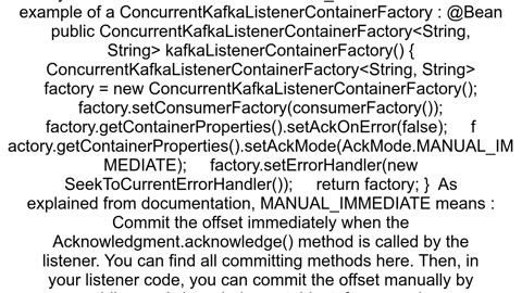Commit Asynchronously a message just after reading from topic