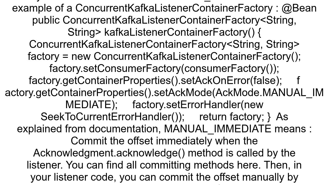 Commit Asynchronously a message just after reading from topic