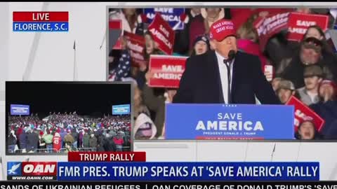 Trump on Stage at Save America Rally in SC.
