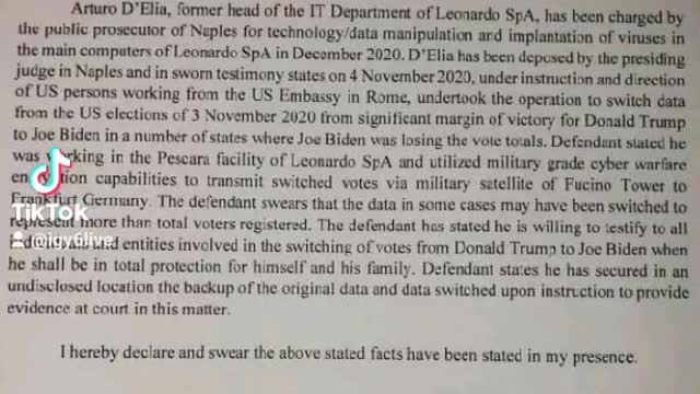 Voter Fraud Proof from Italy