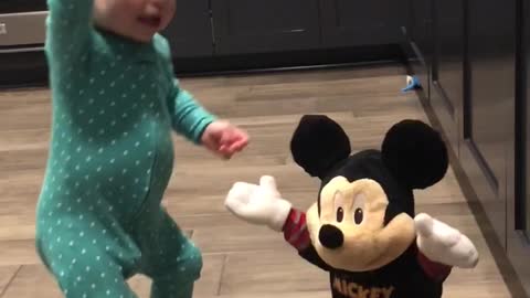 Baby dances.