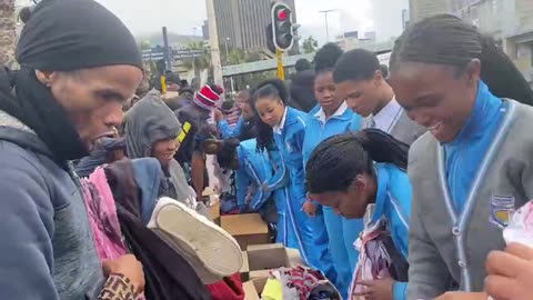 Kids helping to spread warmth to homeless on Mandela Day
