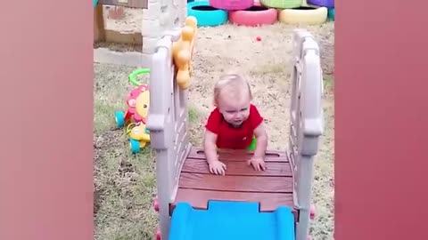 Funny Babies Flaying slide