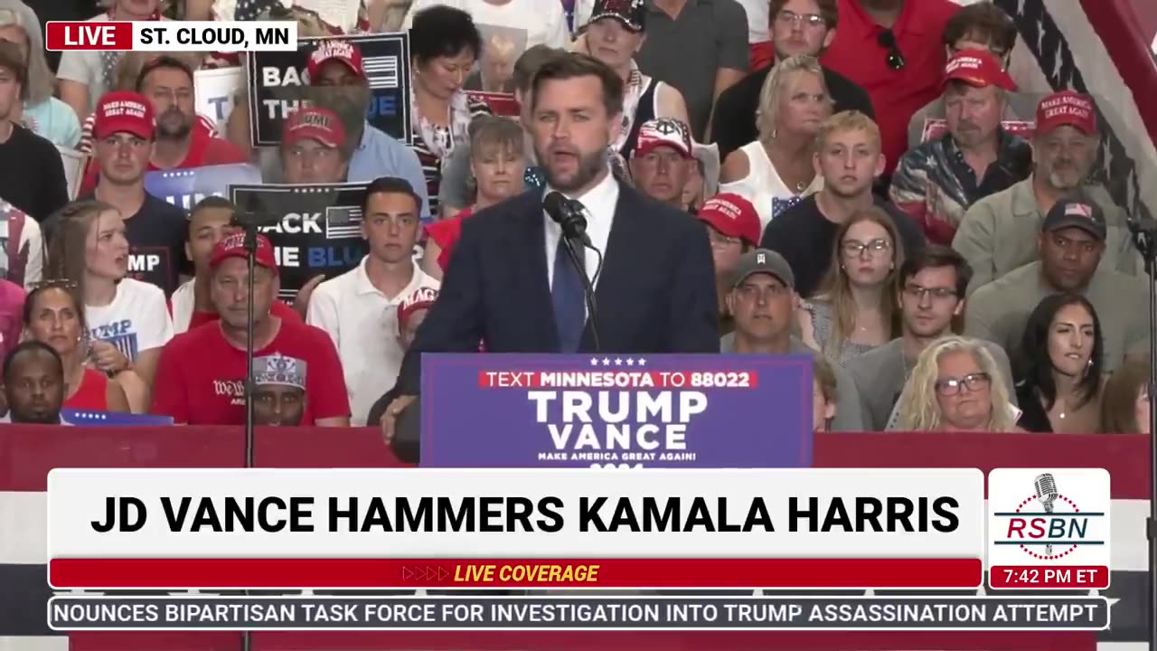 JD Vance slams Kamala: "She helped a group of anti-cop extremists raise more than $40 million..."