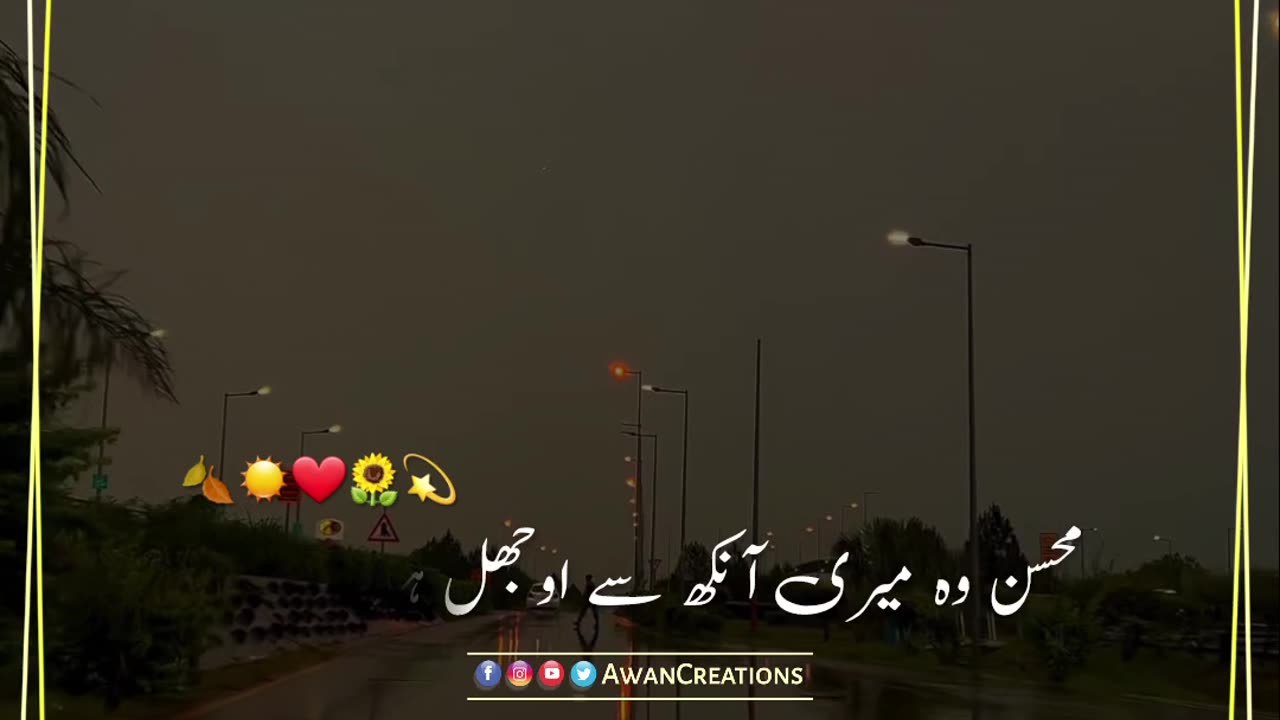 Mohsin Wo Meri Aankh Se | Urdu Poetry | Status Video | Awan Creations