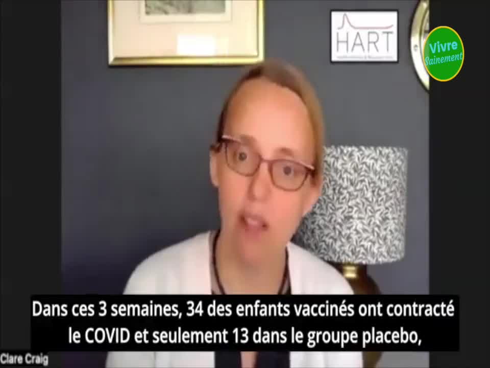 Dr. Clare Craig: "Pfizer a ignoré 97% des infections Covid durant l'essai clinique sur les enfants."