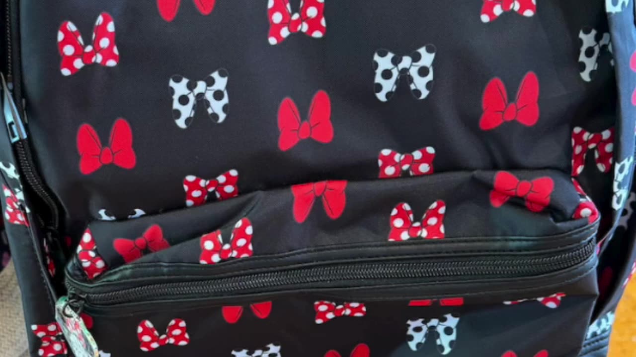 Disney Parks Minnie Mouse Bow Pattern Backpack #shorts