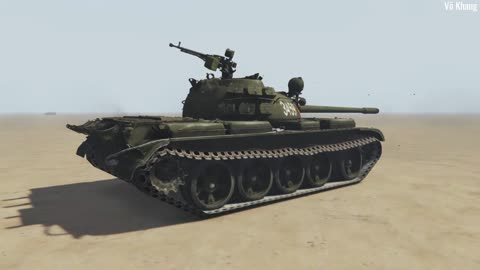 The -55A main battle tank overcomes obstacles and charges into the battlefield