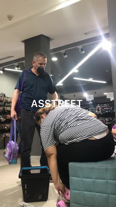 Latina MILF White Thong Slip at the Shoe Store
