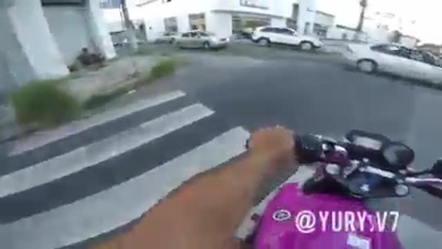 Crazy motorcycle rider