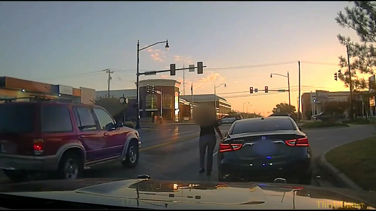 Dashcam captures tire rolling off car on Main Street in Moore