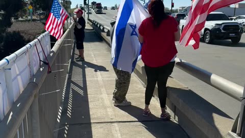 Trump Rally in Beaumont California on I-10 freeway. Oct 31st 2024