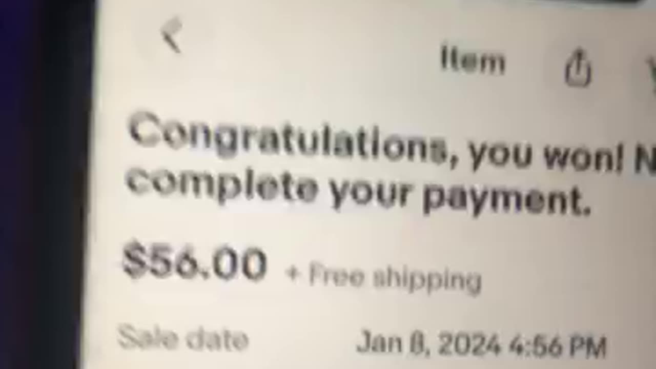 eBay iPhone 8 auction win $56. #trump2024