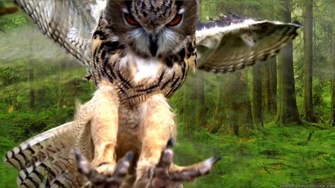 beautiful owl attack