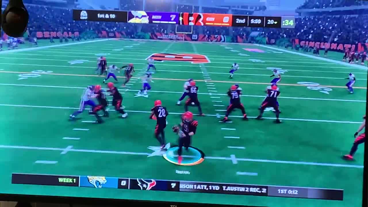 Franchise mode #1 with the Bengals,this was a frustrating game