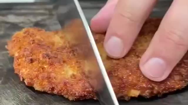 Chicken breast made into chicken chops