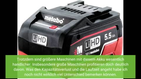 Metabo Akkupack LiHD 18 V - 4,0 Ah (625367000) Spannung des Akkupacks: 18 V, Akkukapazität: 4 Ah