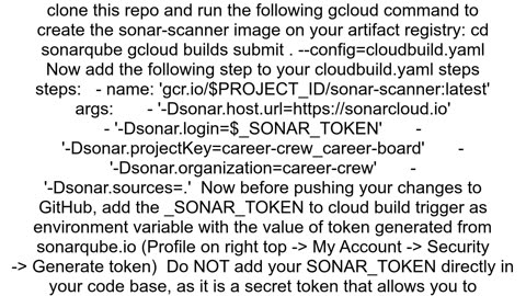 How to include sonarqube scan step in Google Cloud Build steps