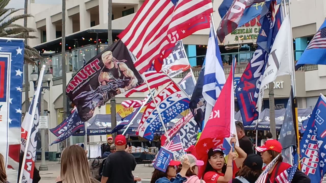 Weekend Trump rally at Huntington Beach. Trump 2024!!!