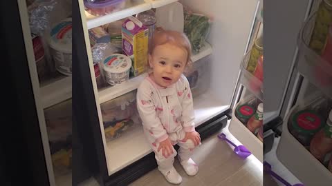 What Happens When Baby Open The Fridge | Funny baby video