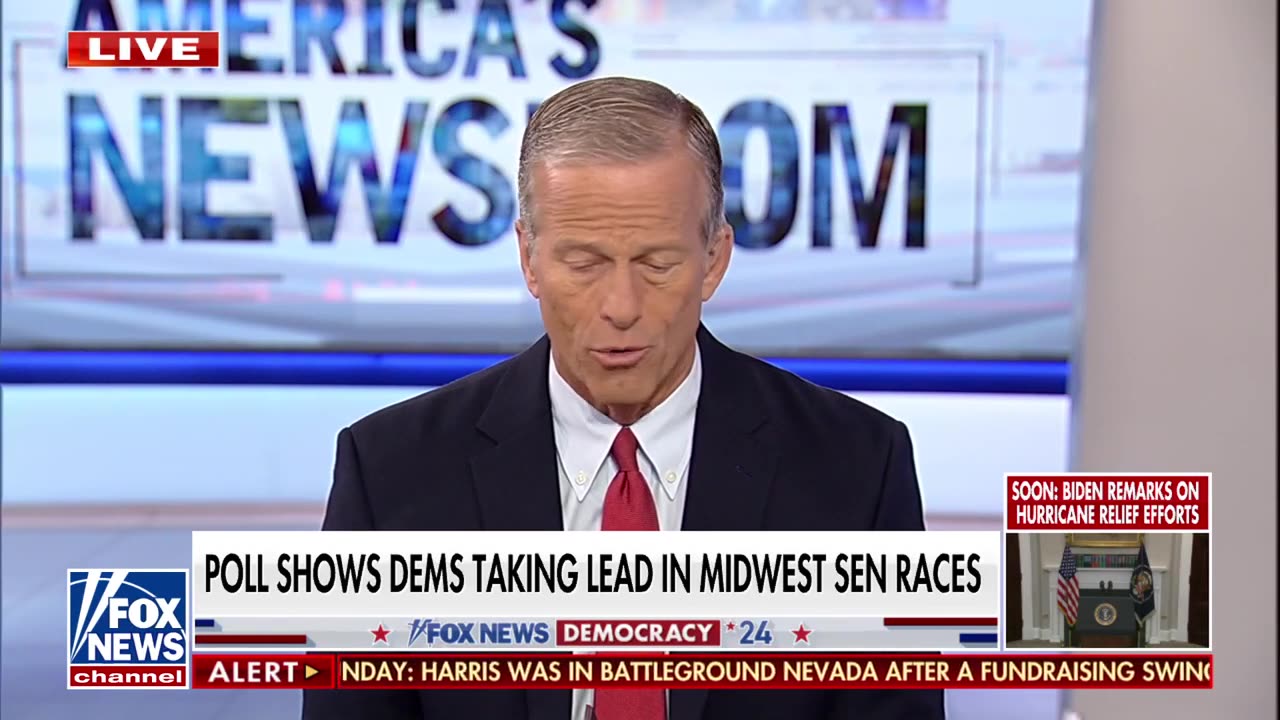 Breaking: Sen. John Thune on Harris being 'underwater' in Michigan: Democrats are...