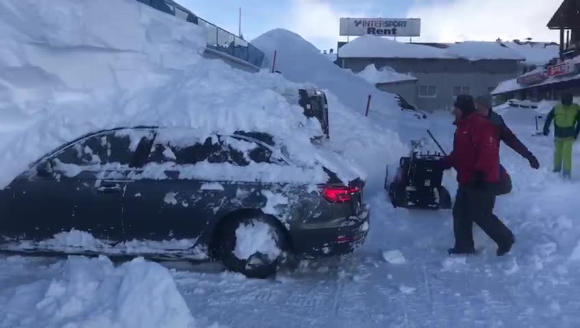 You can't believe how much snow fits on a car.