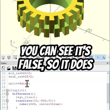 OpenScad: != (negating)