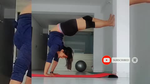 Indian deshi gurls yoga workout in sexy black short