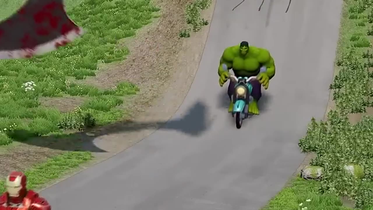 Weird Cars Driving Downhill to Giant Spinning Batarang | BeamNG.Drive