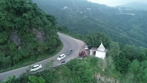 Bike trip drone shot