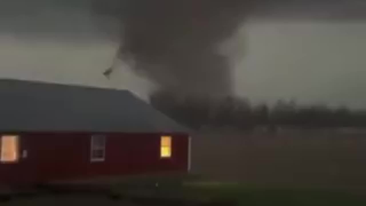 Footage of a highly perilous and destructive tornado in close proximity to Wapakoneta, Ohio