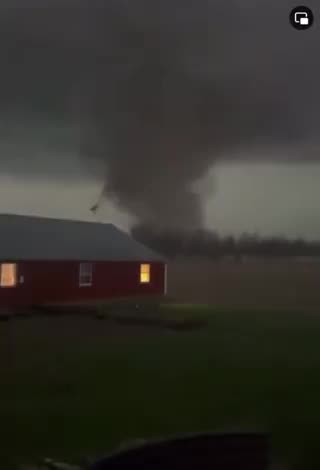 Footage of a highly perilous and destructive tornado in close proximity to Wapakoneta, Ohio