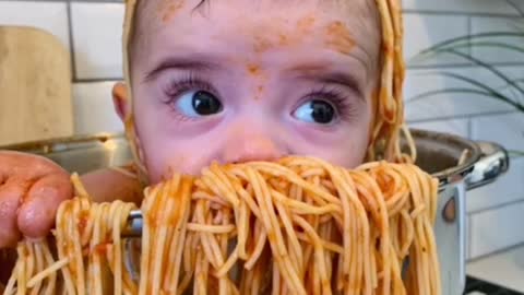 This Baby Ate a Pot Full of Pasta