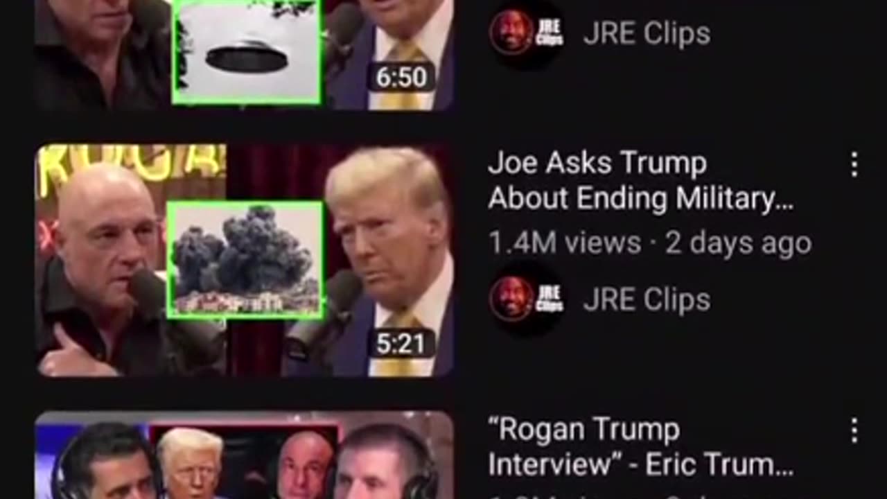 YouTube does not return the link to the Full Joe Rogan/Trump interview
