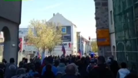 Protest in Bautzen, Germany against the Great Reset