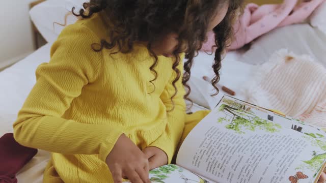 little girl reading