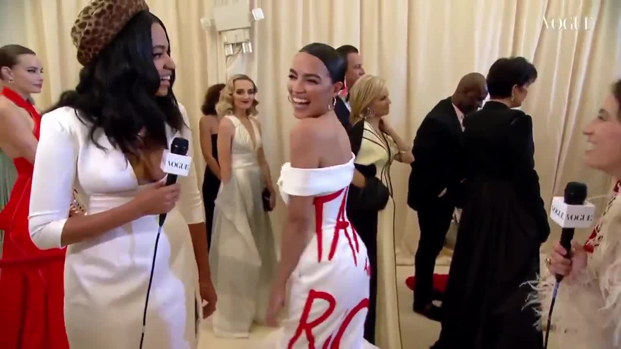 AOC goes to a $30,000 per ticket event and wears a 'Tax The Rich dress!' 🙄