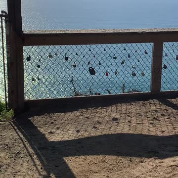 Locks of Love fence on Hwy 1 near San Simeon before the washed out portion of the highway.