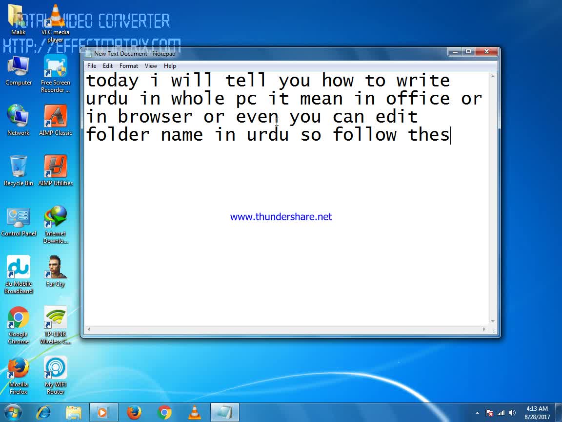 how to write urdu in pc