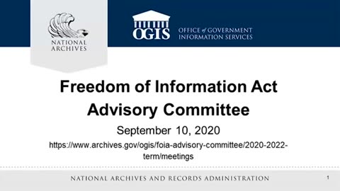 FOIA Advisory Committee Meeting Recording September 10 2020