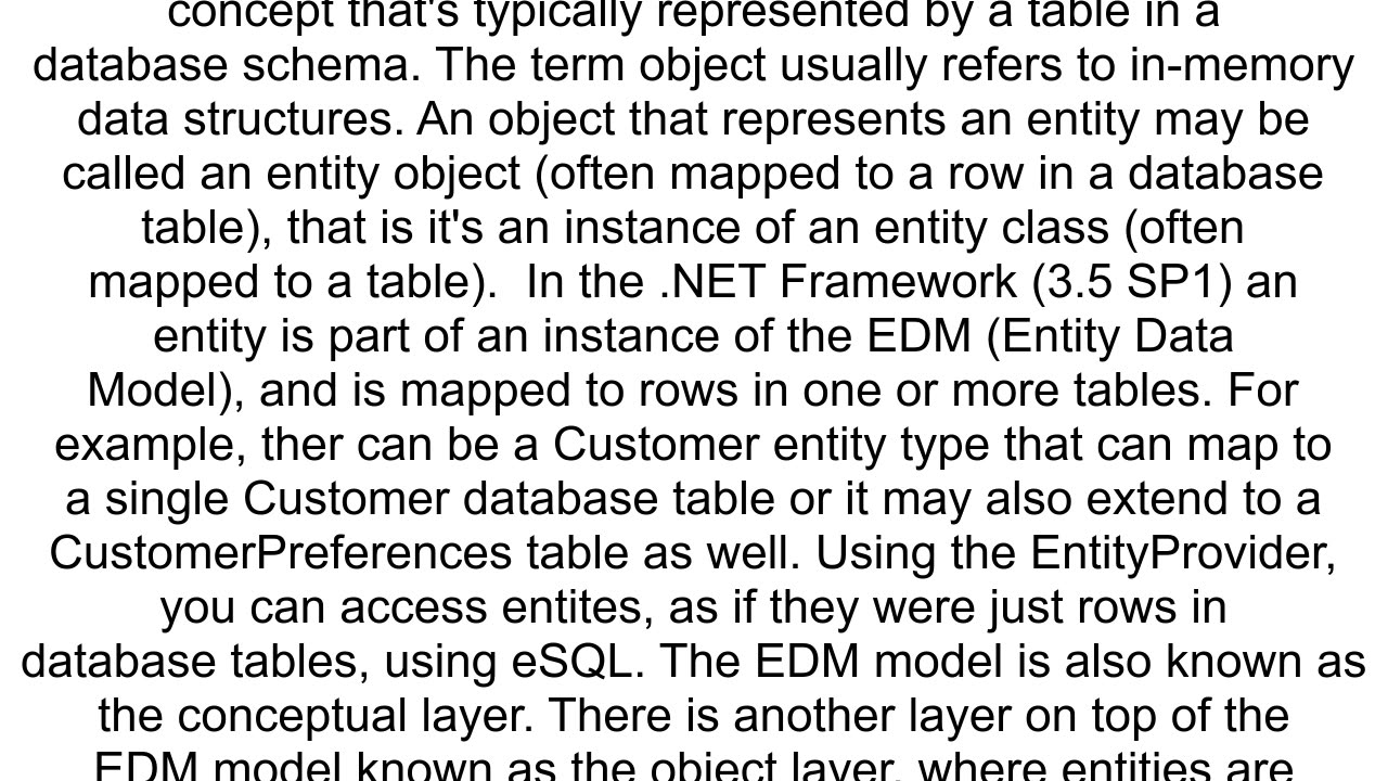 Is there a difference between an Entity and a object