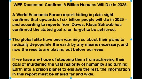 Global Elite Warning Us Of Their Plan To Depopulate The Earth And We're Seeing It Happening Now!