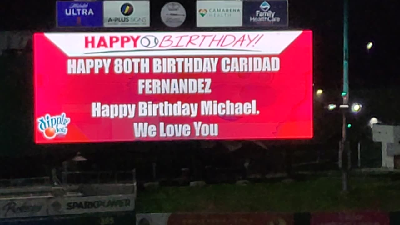 Jumbotron- 80th Birthday Greeting - 8/24/24