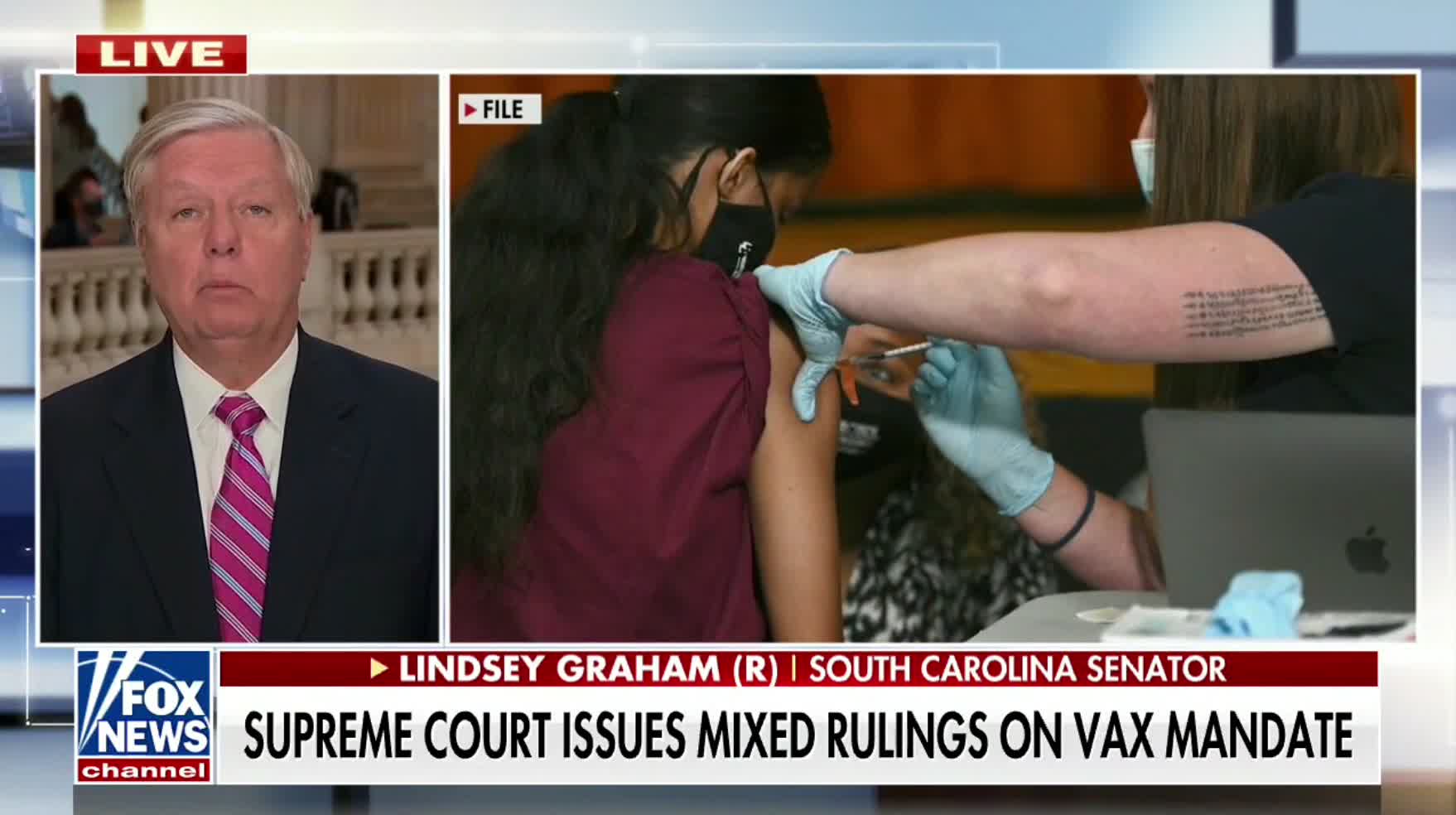 Sen. Lindsey Graham reacts to the Supreme Court's ruling on Biden's vaccine mandates